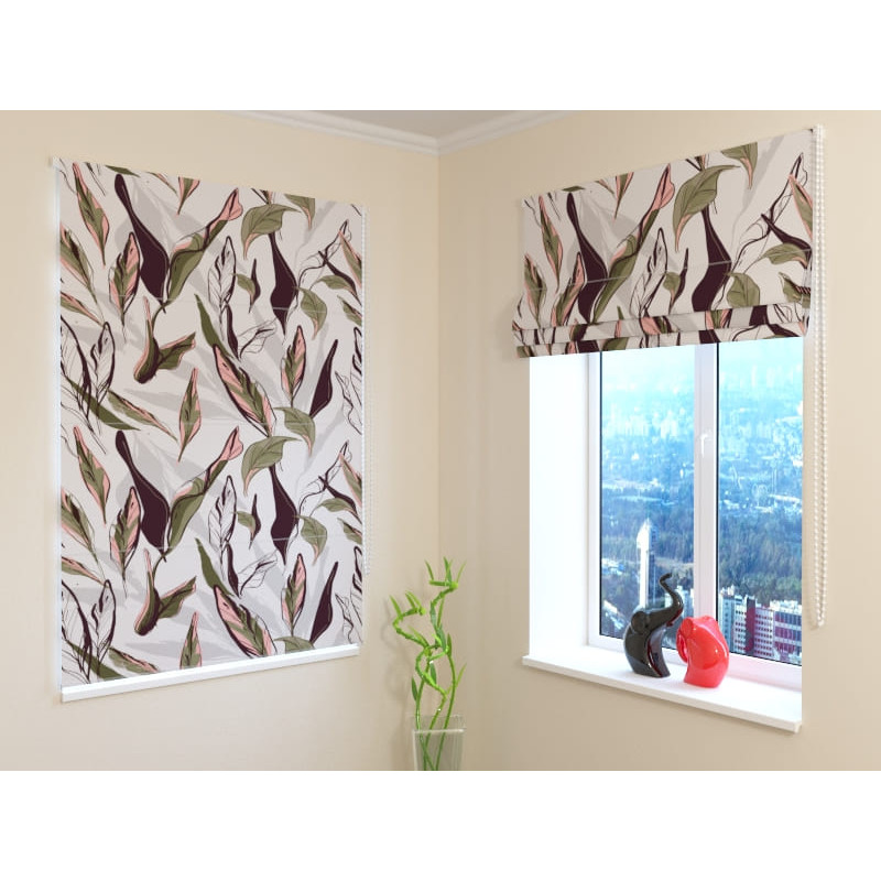 92,99 € Roman blind - with autumn leaves - FIREPROOF