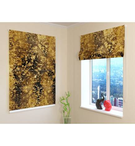 Roman blind - with a storm of leaves - FIRE RETARDANT