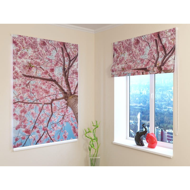 92,99 € Roman blind - with a flowering tree - FIREPROOF