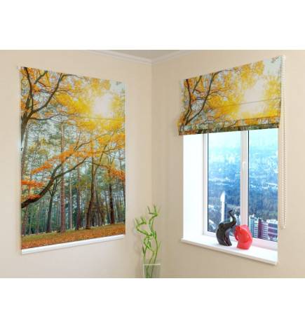 Roman blind - with trees in the park - FIREPROOF