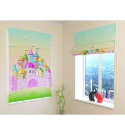 Roman blind - with a pink castle - FIREPROOF