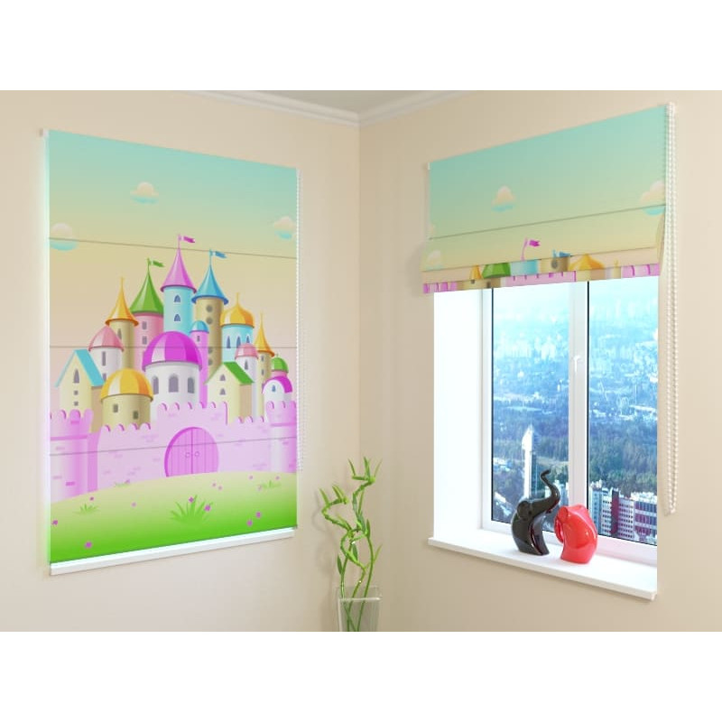 68,50 € Roman blind - with a pink castle - BLACKOUT