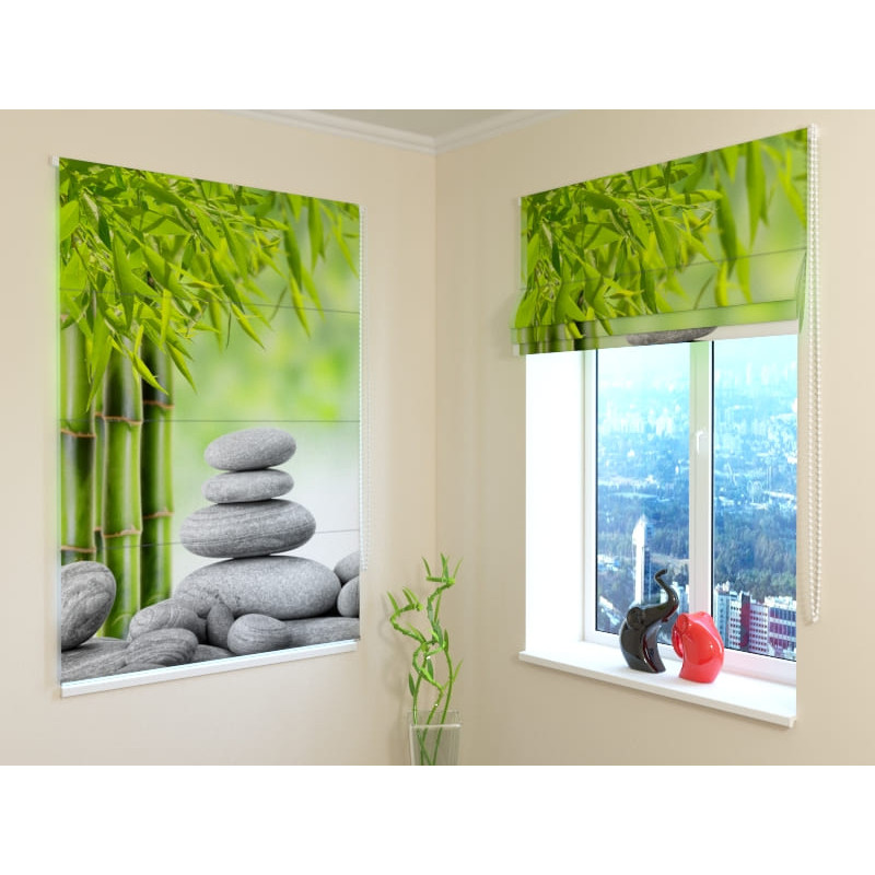 92,99 € Roman blind - with stones and bamboo - FIREPROOF