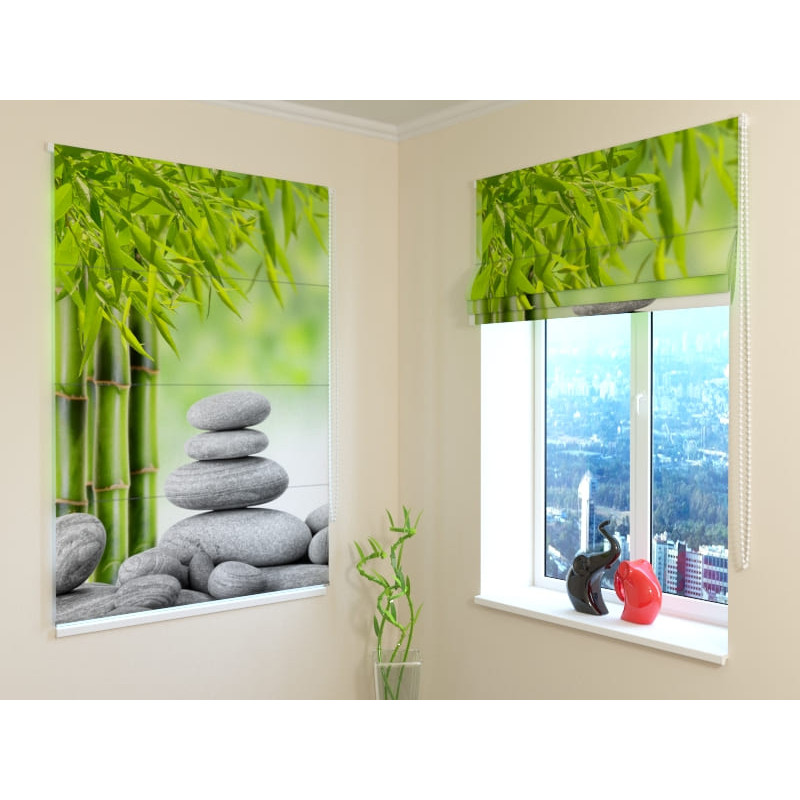 68,50 € Roman blind - with stones and bamboo - BLACKOUT