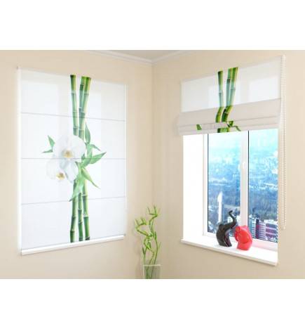 Roman blind - with a flower and bamboo