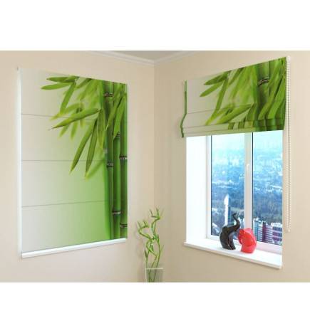 Roman blind - with green bamboo - FIREPROOF