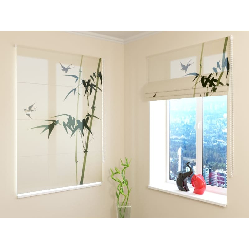 68,00 €Cortina romana - com pássaros e bambu