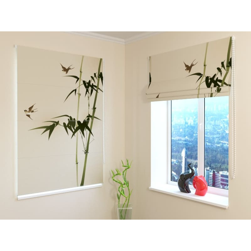 92,99 € Package curtain - with birds and bamboo - fireproof