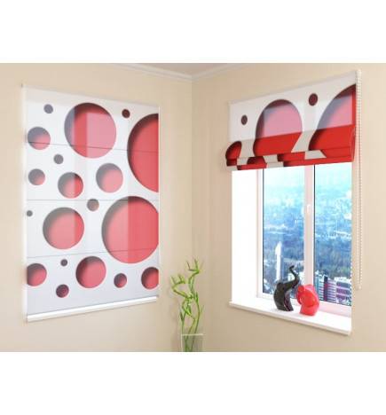 Roman blind - with red balls - FURNISH HOME
