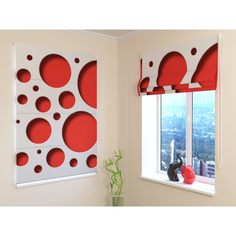 92,99 € Persiana romana - con bolas rojas - IGNÍFUGO