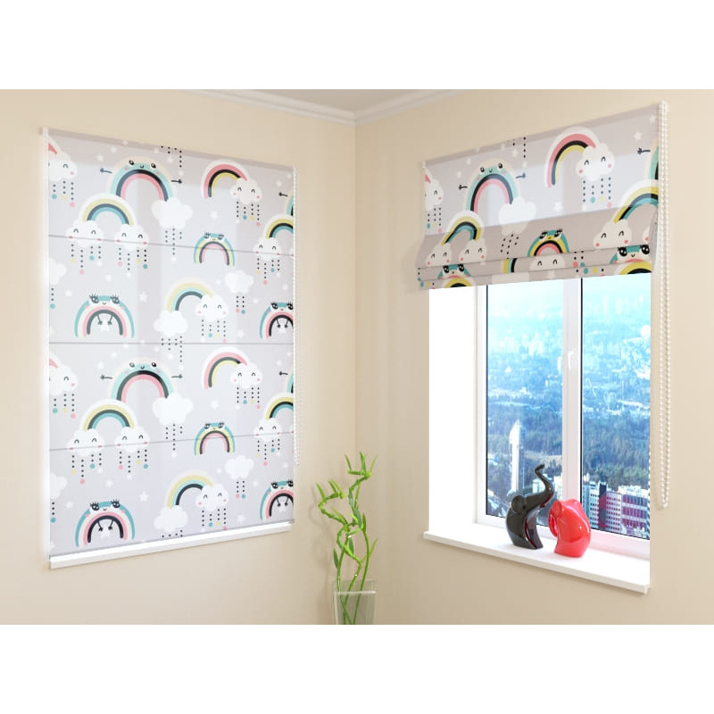 68,00 € Raffrollo – mit vielen Regenbögen – ARREDALACASA