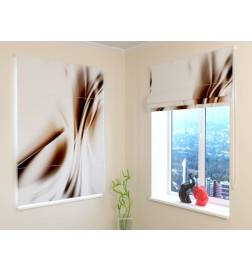 Roman blind - abstract and beige - FIRE RETARDANT