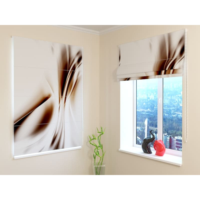 92,99 € Roman blind - abstract and beige - FIRE RETARDANT