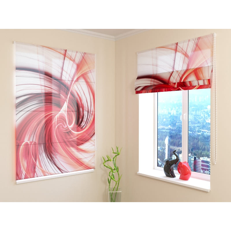 68,00 € Roman blind - with a red swirl - FURNISH HOME