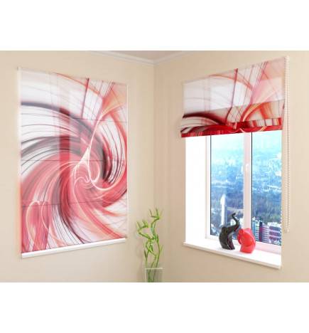 Roman blind - with a red swirl - FURNISH HOME