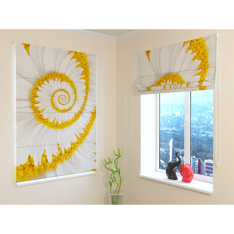 92,99 € Vouwgordijn - met een gele swirl - FIREPROOF