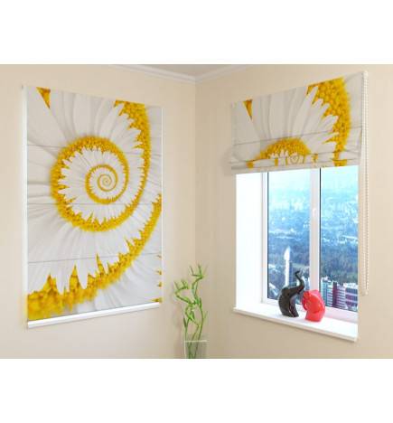 Roman blind - with a yellow swirl - FIREPROOF