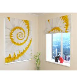 Roman blind - with a yellow swirl - BLACKOUT