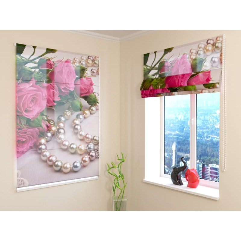 68,00 € Roman blind - with pearls and roses - ARREDALACASA