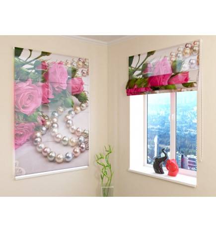 Roman blind - with pearls and roses - ARREDALACASA