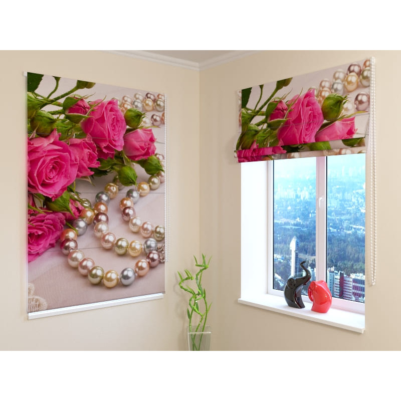 92,99 € Roman blind - with pearls and roses - FIREPROOF