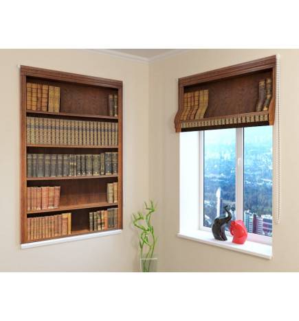 Roman blind - with books - BLACKOUT