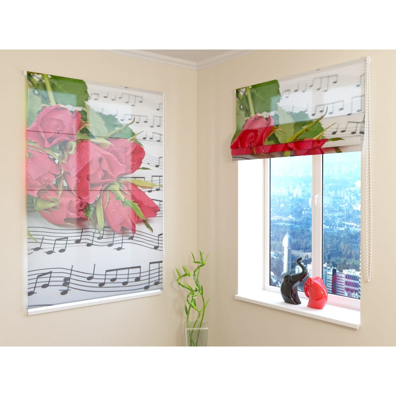 68,00 € Roman blind - with music and flowers - FURNISH HOME