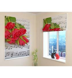 Roman blind - with music and flowers - DARKENING