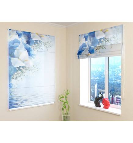 68,00 € Roman blind - with iris flowers on the lake