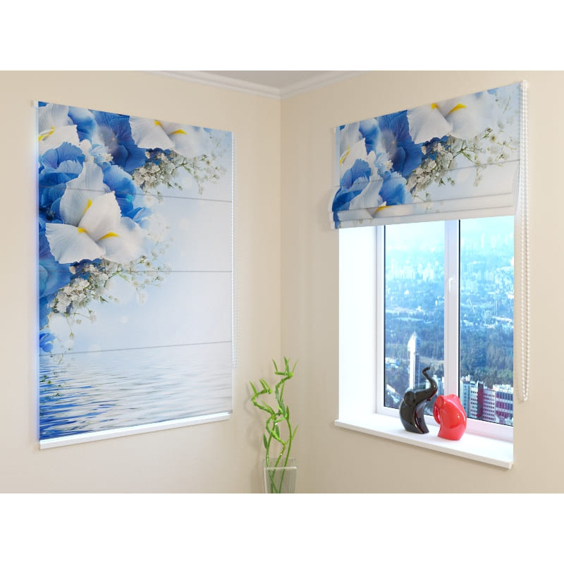 92,99 € Raffrollo – mit Irisblüten am See – FEUERFESTE