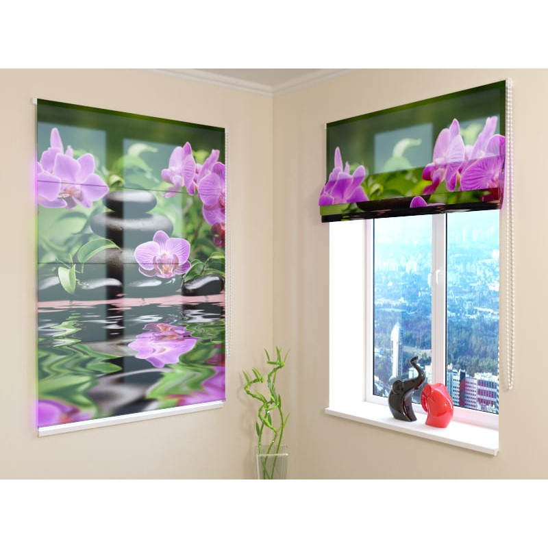 68,00 € Persiana romana - orquídeas las piedras en el lago