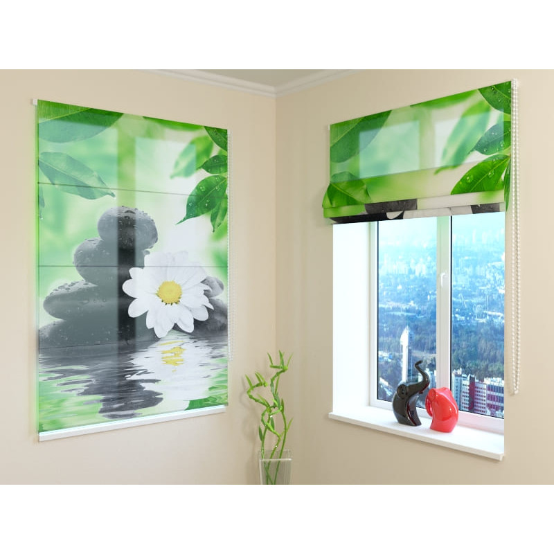 68,00 € Roman blind - with lake and chrysanthemums