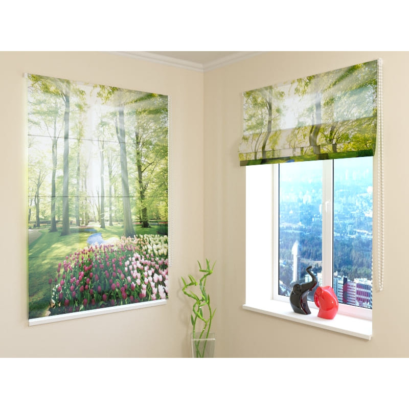 68,00 € Roman blind - with a tulip meadow