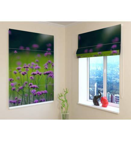 68,50 € Roman blind - with a meadow of purple flowers - BLACKOUT
