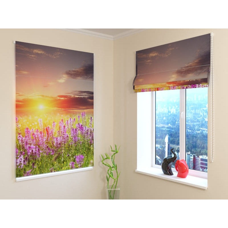 92,99 € Roman blind - flowers on the hill - FIREPROOF