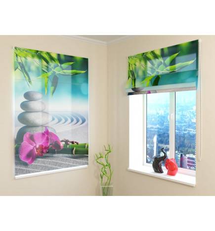 Roman blind - tropical - with bamboo