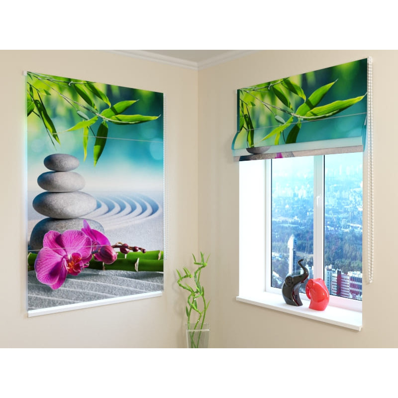 92,99 € Roman blind - tropical - with bamboo - FIREPROOF