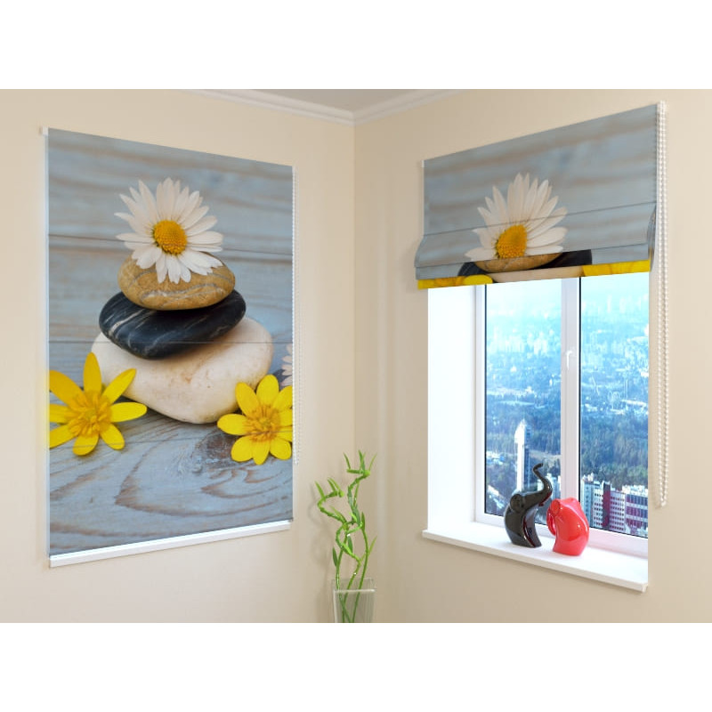 92,99 € Roman blind - with stones and three flowers - FIREPROOF