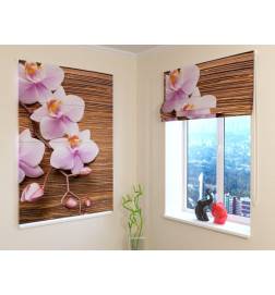 Roman blind - with wood and white flowers - OSCURANTE