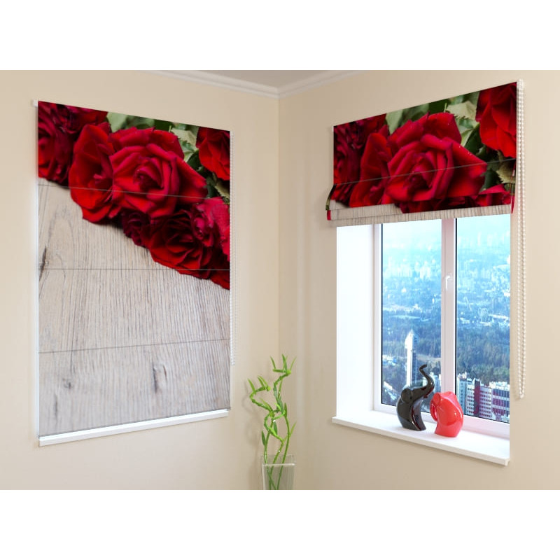 92,99 € Roman blind - with wood and roses - FIREPROOF