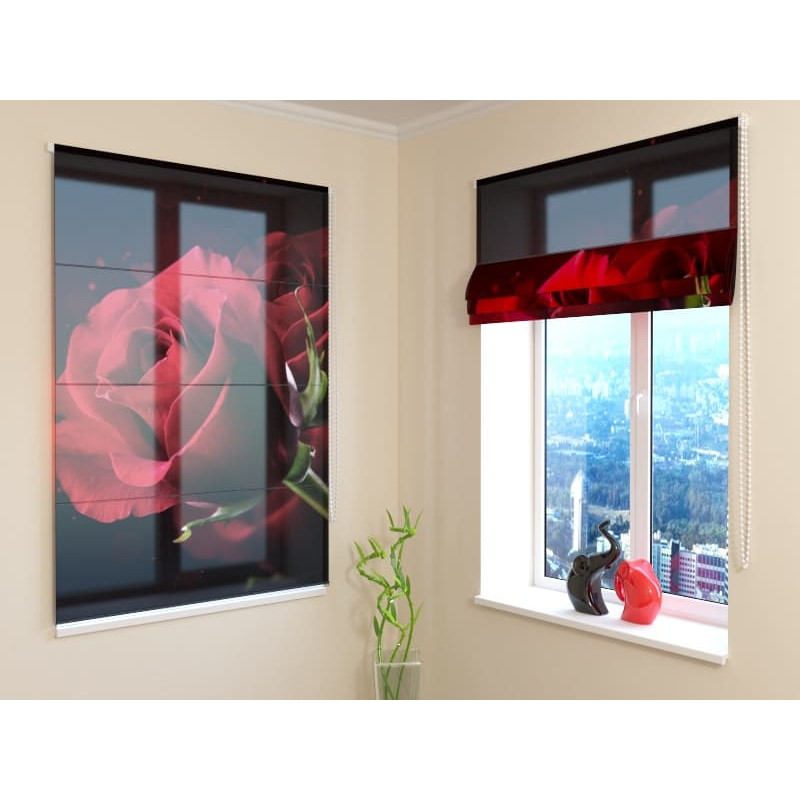 68,00 € Roman blind - with a red rose - FURNISH HOME