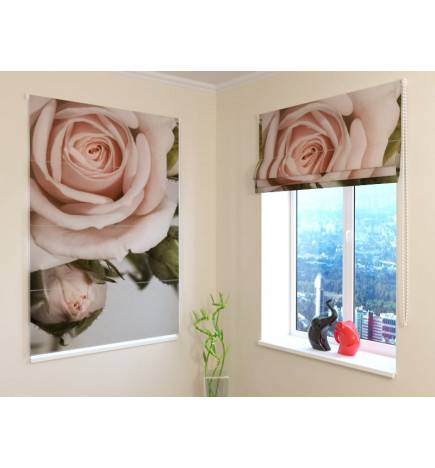 Roman blind - with a large rose - FIREPROOF