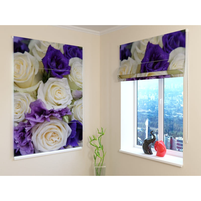 68,50 € Roman blind - with white and purple roses - OSCURANTE