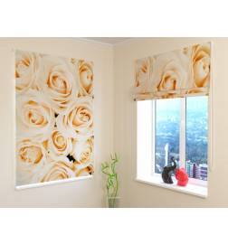 Roman blind - with a bouquet of roses - BLACKOUT
