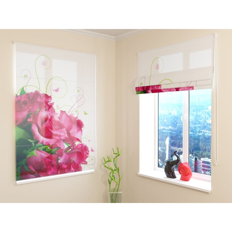 68,00 € Package curtain - with roses and butterflies