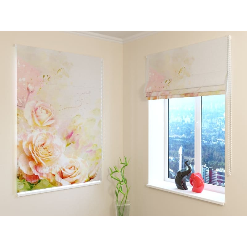 92,99 € Roman blind - with delicate roses - FIREPROOF