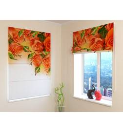 Roman blind - with orange roses - OSCURANTE