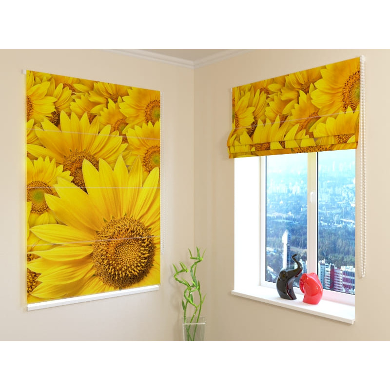 68,50 € Roman blind - with sunflowers - BLACKOUT