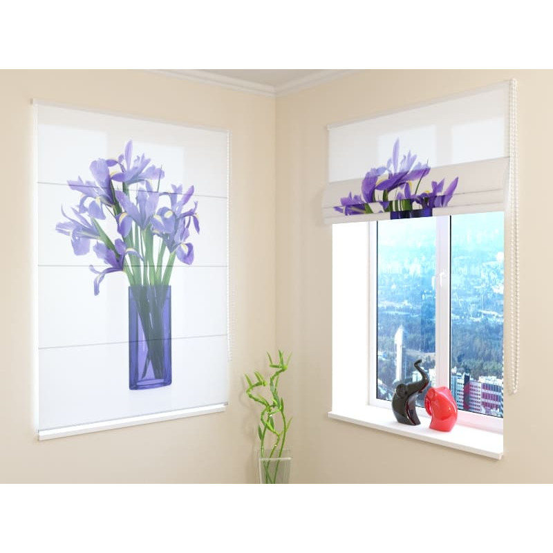 68,00 € Raffrollo – mit Irisblüten – ARREDALACASA