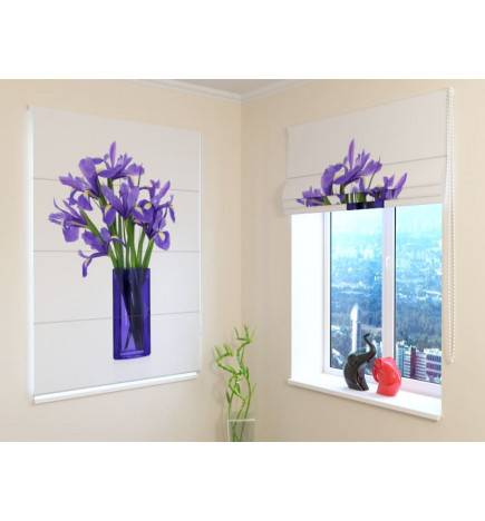 Roman blind - with iris flowers - OSCURANTE